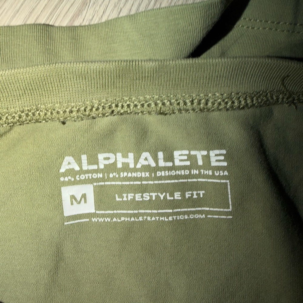 Alphalete Olive Green Cropped Tee - Size M - Picture 7 of 10